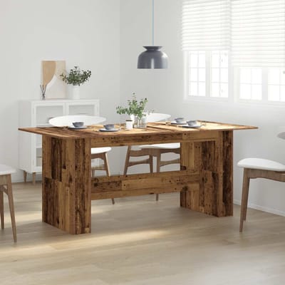 vidaXL - Eettafel - 180x90x76 - cm - bewerkt - hout - oud - houtkleurig