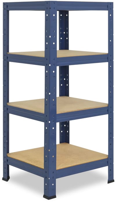 Shelfplaza HOME metalen stellingkast - 100x30x30 cm - blauw - 4 planken