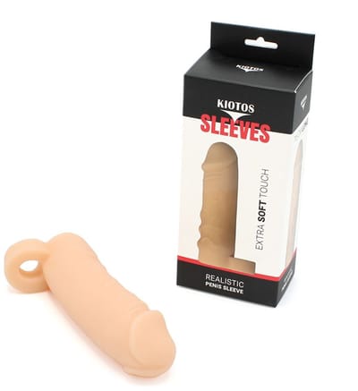 Kiotos - Realistische Penis Sleeve - Extra Soft - Met Ballstretcher - Comfort, Plezier en Extra Omtrek