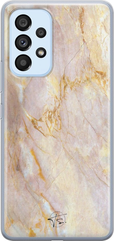 Hoesje geschikt voor Samsung Galaxy A53 - Stay Golden Marble - Soft Case - TPU - Marmer - Goud - ELLECHIQ