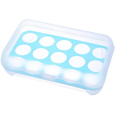 Boîte de rangement pour œufs à 15 compartiments, boîtier en plastique, récipient alimentaire, ustensile de cuisine(Bleu) bleu