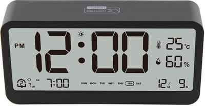 Een stille en gebruiksvriendelijke digitale klok, geschikt voor kinderen en ouderen, met nachtlampje en temperatuur-/vochtigheidsweergave.