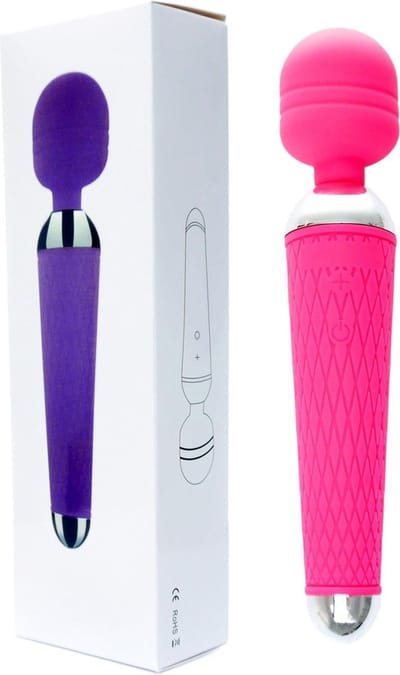 Bossoftoys - 22-00036 - Power Wand stimulator - Silicone Massager Roze USB - 16 Functies - USB oplaadbaar