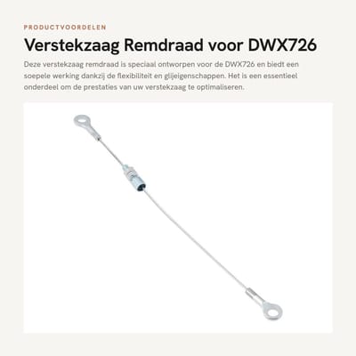Dailygoods- Verstekzaagremdraad OEM 5140111-21 - Compatibel met DeWalt DWX726 - Flexibel - Soepele glijeigenschappen - Eenvoudige vervanging - Ondersteunt onderhoudskosten besparen - Trekkabel