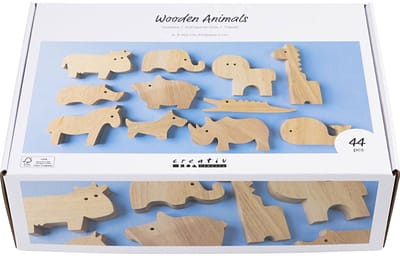 Creativ Company Houten Dieren Boerderij en Safari 44 stuks