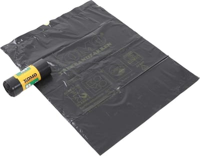 Afvalzakken met trekband - Vuilniszakken huishouden - Afval opruimen - Handige trekband sluiting - 60 liter inhoud - Grijs