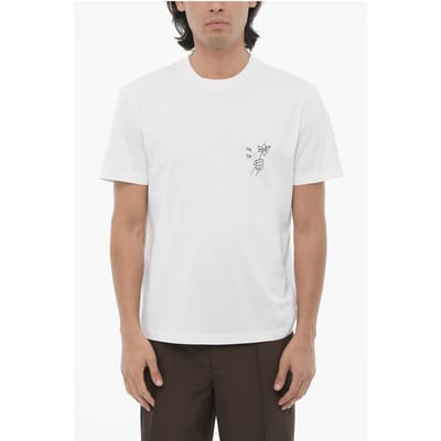 Effen FOR YOU T-shirt met ronde hals en contrasterende print in wit
