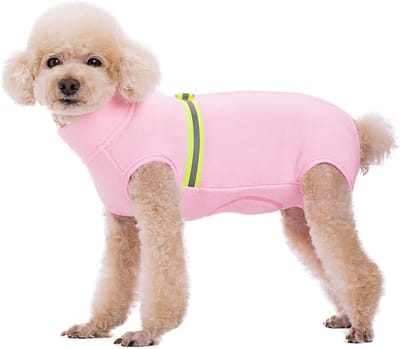 Zachte fleece hondentrui met reflecterende rits, warme winterkleding voor kleine honden, puppy's en huisdieren (lichtroze, XL)