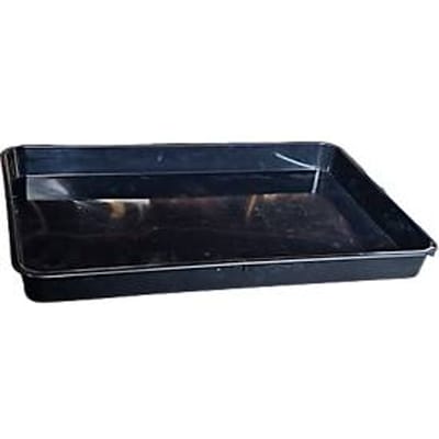 Lekbak voor kleine containers, volume 10 l, stapelbaar, B 390 x L 570 x H 50 mm, polyetheen, zwart