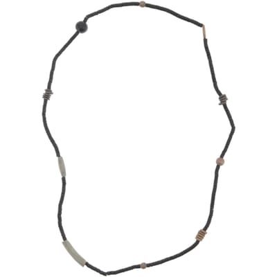Behave – Ketting – Houten kralen – Bruin;Zwart;Grijs – 90 cm – Boho Chic