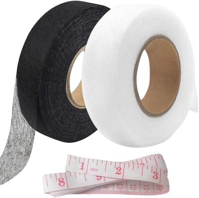 TOVBMUP Zoomband - Strijkbare zoomband - Wasbare naadband - Met kleermakerstape - Voor het verbinden van stoffen, broeken, gordijnen, kleding - 2-pack