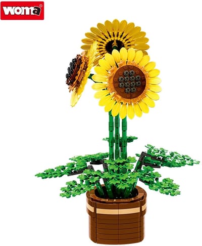 Woma 11350 Zonnebloem bouwset | Botanical Flowers Collection 2026 modelbouw | Classic Creator bonsai bloemen speelgoed bouwpakketten voor volwassenen & kinderen | DIY icons kunstbloemen bloemenpracht geschikt voor Lego | Bouwdoos met 739 bouwstenen