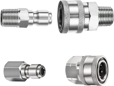 3/8 inch RVS stekker en aansluiting, snelkoppeling set, drukreiniger adapter, koppelingen, spuitpistool accessoires, snelverbindingen, hoogwaardige materialen
