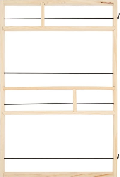 QUVIO Wandrek met elastiek - Wandrek Hout - Wanddecoratie - Woondecoratie - Opbergrek wand - Wandrekje - Lichtbruin - 3 x 40 x 60 cm