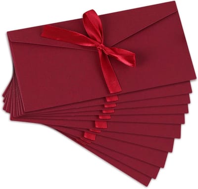 10 Retro Kraft Buckle Enveloppen – Cadeau- en Geldenveloppen met Ribbons voor Uitnodigingen, Moederdag, Verjaardagen en Feestdagen