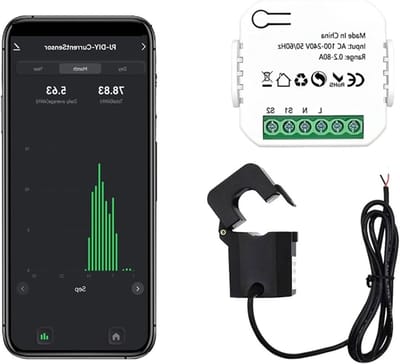 Energieverbruiksmeter - Stroommonitor KWh - Energie Besparen - WiFi Connectiviteit - 80 Ampere - Wit