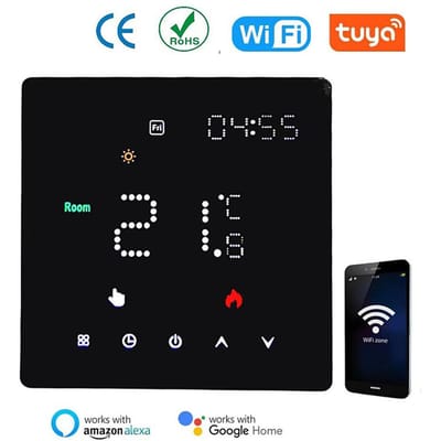Tuya WIFI Temperatuurregelaar Wekelijks programmeerbare temperatuur Tijdinstelling Lichthelderheid K6MRH3A-WIFI