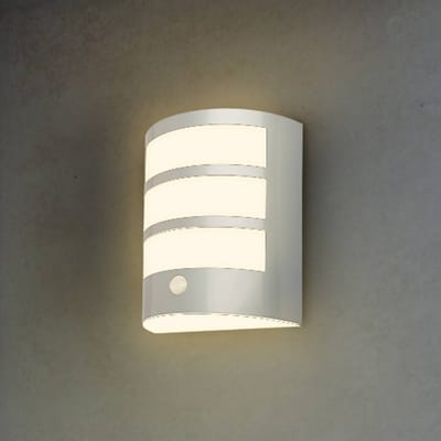 BRILONER - Wandlamp oplaadbaar - buitenlamp met bewegingssensor - chroom - 18 x 15 x 7 cm