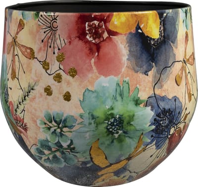 TS Collection - Bloempot Sparkle spring - 28x25 - Metaal & Epoxy - Exclusieve woonitems voor binnen - Handgemaakt - Unieke print - Designed by Lammie