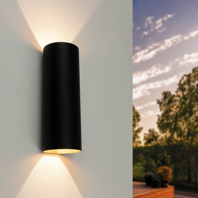 Ledvion - LED Wandlamp - 9W - 800L - 3000K - IP54 - Zwart