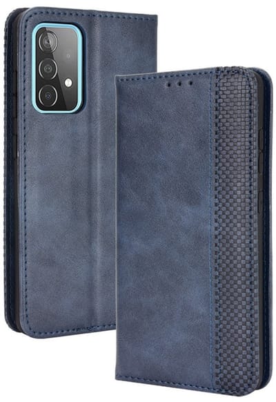 Coverup Hoesje - Geschikt voor Samsung Galaxy A52 / A52s Hoesje - Coverup Vintage Style Book Case - Blauw