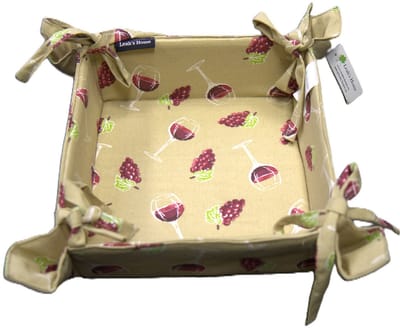 Broodmand - Stoffen mand - Wijn - Wine - Druiven - Breadbasket