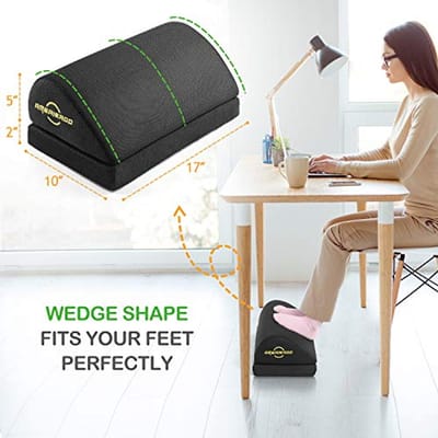 Ergonomische Voetsteun met Verstelbare Hoogte voor Onder Bureau – Traagschuim en Antislip Design