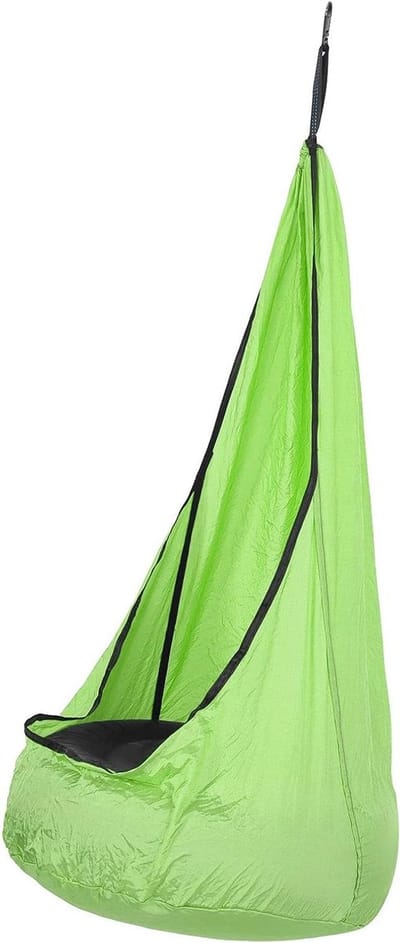 Hangmatstoel Pod - Kinderhangmat - Ontspannen Binnen - Ademende Stof - 140x70cm - Vruchtgroen