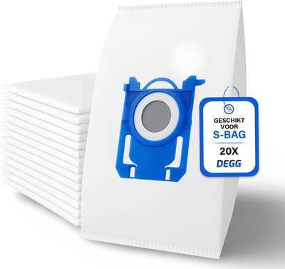 DEGG® S-Bag Stofzuigerzakken – 20 Stuks – Geschikt voor Philips, AEG & Electrolux – Vervangt FC8021, GR201S & E200S