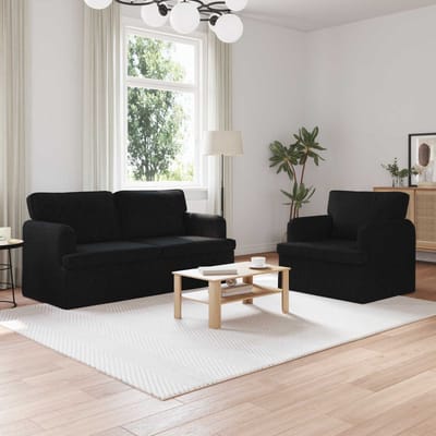 vidaXL Bankstel 2 pcs Zwart 162 x 80 x 85 cm Stof