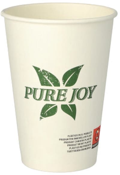 PAPSTAR Drinkbekers, Karton 0,25 l Ø 8 cm · 10,8 cm wit "Pure Joy" - 1000 Stuks (20x50)