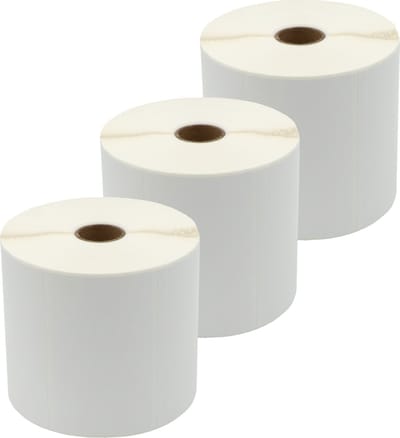 DULA Compatible Zebra Labels 100x60mm - 1250 etiketten per rol - kern 25mm - Wit - Permanent - 3 rollen