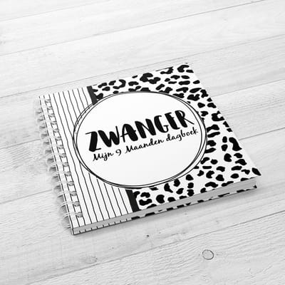 Invulboek SilliBeads - Mijn 9 maanden dagboek - Hardcover Wire-o (REEKS ZWART/WIT)