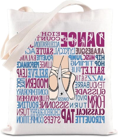 Danser Handtas - Dans Team Tas - Cadeau Geven - Stevig Katoen - 17 x 21 cm - Zwart