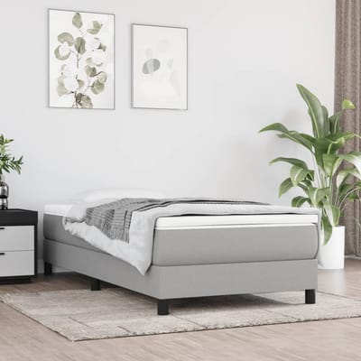 vidaXL - Boxspring - bed - 80x200 - cm - stof - lichtgrijs