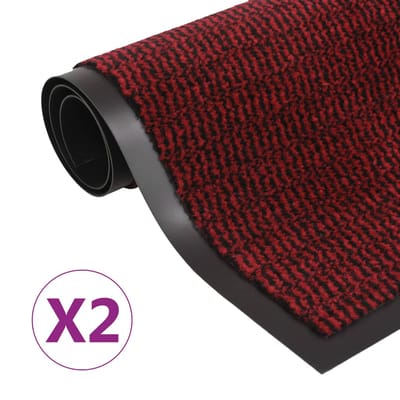 vidaXL - Droogloopmatten - 2 - st - rechthoekig - getuft - 120x180 - cm - rood