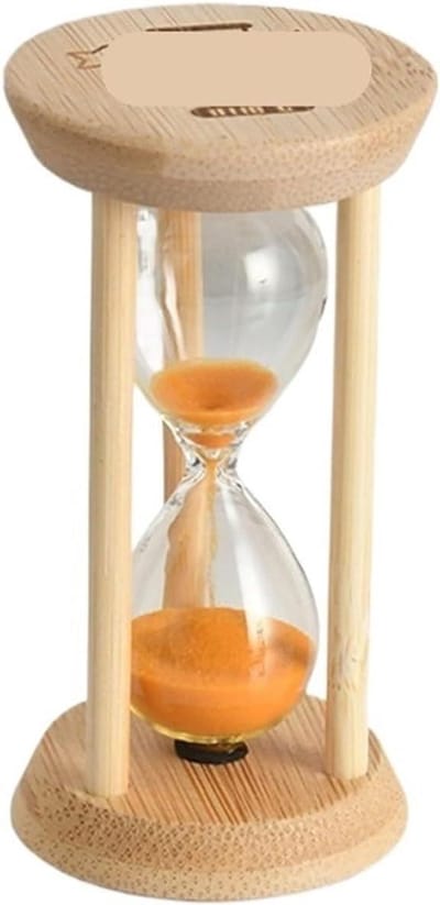 Zandloper Set - Decoratieve Timer - Tijdmanagement - Houten Basis - 100 mm Hoog - Oranje