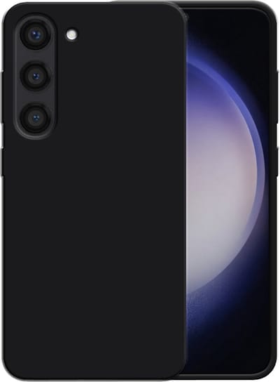 Smartphonica Siliconen hoesje voor Samsung Galaxy S23 case met zachte binnenkant - Zwart geschikt voor Samsung Galaxy S23