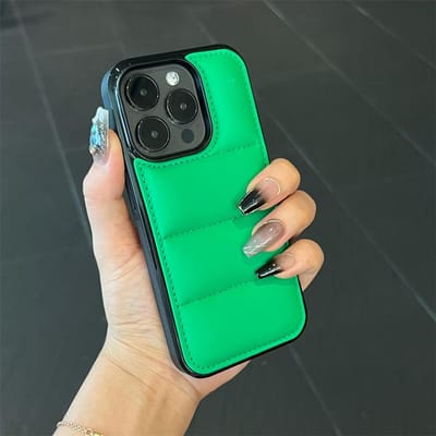 Mode Down Jacket Puffer Case voor iPhone 15 16 14 Plus 13 12 11 Pro X XR XS Max Zachte Stof Siliconen Schokbestendige Funda Cover For iPhone 14 Plus