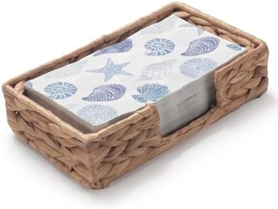 PromoHome waterhyacint servettenhouder dienblad voor servetten, gevlochten manden, handdoekhouder voor restaurant, keuken, badkamer, 24 x 14 x 6 cm