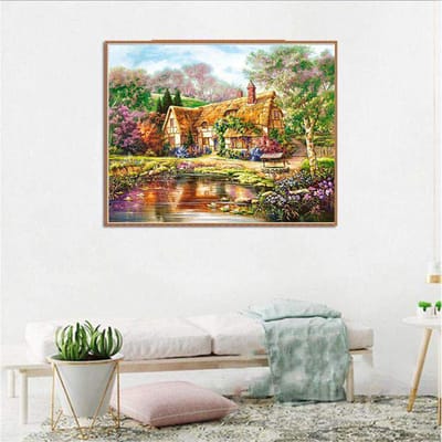Diy 5d diamant schilderij mooie bloem stad diamant mozaïek foto borduurpatroon borduurwerk 20X30CM brown