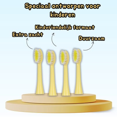 KT - Gele opzetborstel - Giraffe - Extra Zacht - Speciaal voor kinderen - Duurzaam