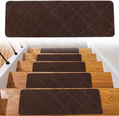 Trapmatten Zelfklevend - 15 Stuks Set - Veilig Traplopen - Veelzijdig Materiaal - 55 x 19 cm - Bruin