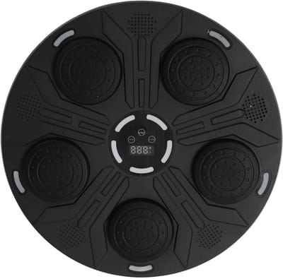 Muziek Boksmachine - Bokstrainer Fitness - Thuis Sporten - Interactief Doel - 49 x 42 x 6 cm - Zwart