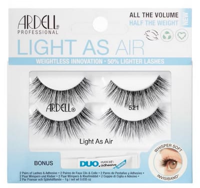 Ardell Light As Air 521 - Kunstwimpers met lijm - 2-pak, natuurlijk effect