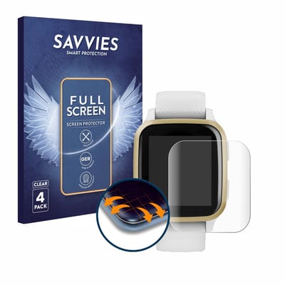 Savvies - Screenprotector voor Garmin Venu Sq - Folie Beschermfolie transparant volledig dekking 4 Stuks