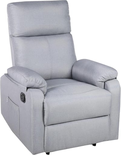 Relaxfauteuil Stof - Comfortabele Stoel - Ontspannen Thuis - Zero Wall Systeem - 65x110x78 cm - Grijs