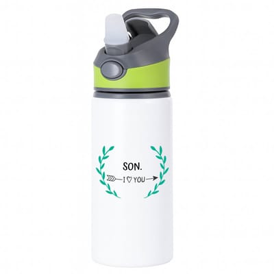 Hacebo® - son I love you waterfles met rietje groen - Zoon - de liefste zoon - verjaardag - cadeautje voor zoon - zoon artikelen - kado - geschenk - water fles - 650ML