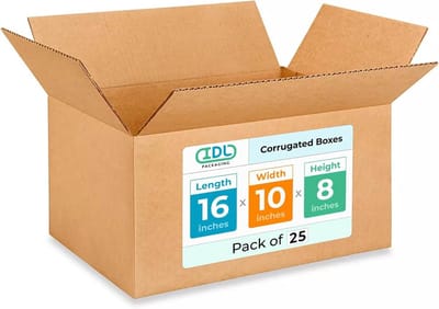 Kleine gegolfde verzenddozen 16x10x8 inch - Pack van 25 - Stevige kartonnen dozen voor USPS, UPS, FedEx - Recyclebare verpakking