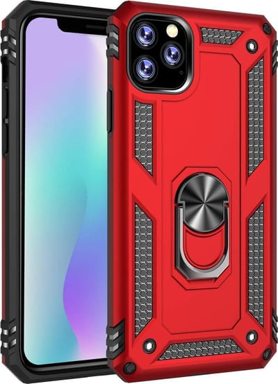 Telefoonhoesje Geschikt voor: iPhone 11 Rugged Ring Armor schokbestendige Hoesje rood